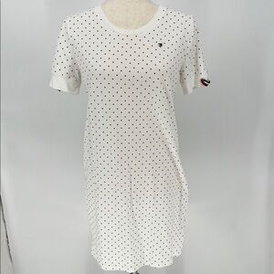 Tommy Hilfiger White Shirt Dress with Polka Dots Women’s Small